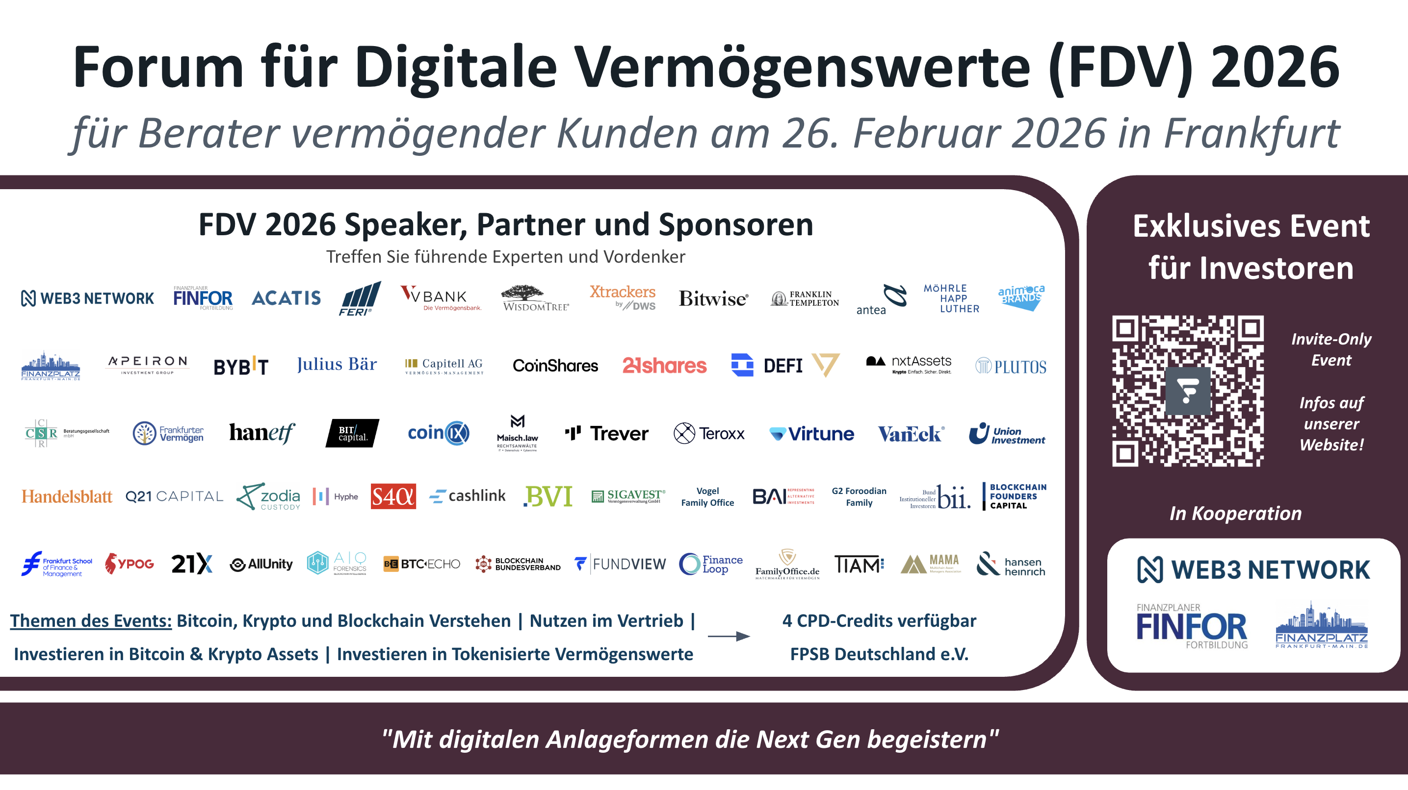 Forum für Digitale Vermögenswerte 2026 (FDV) - Agenda